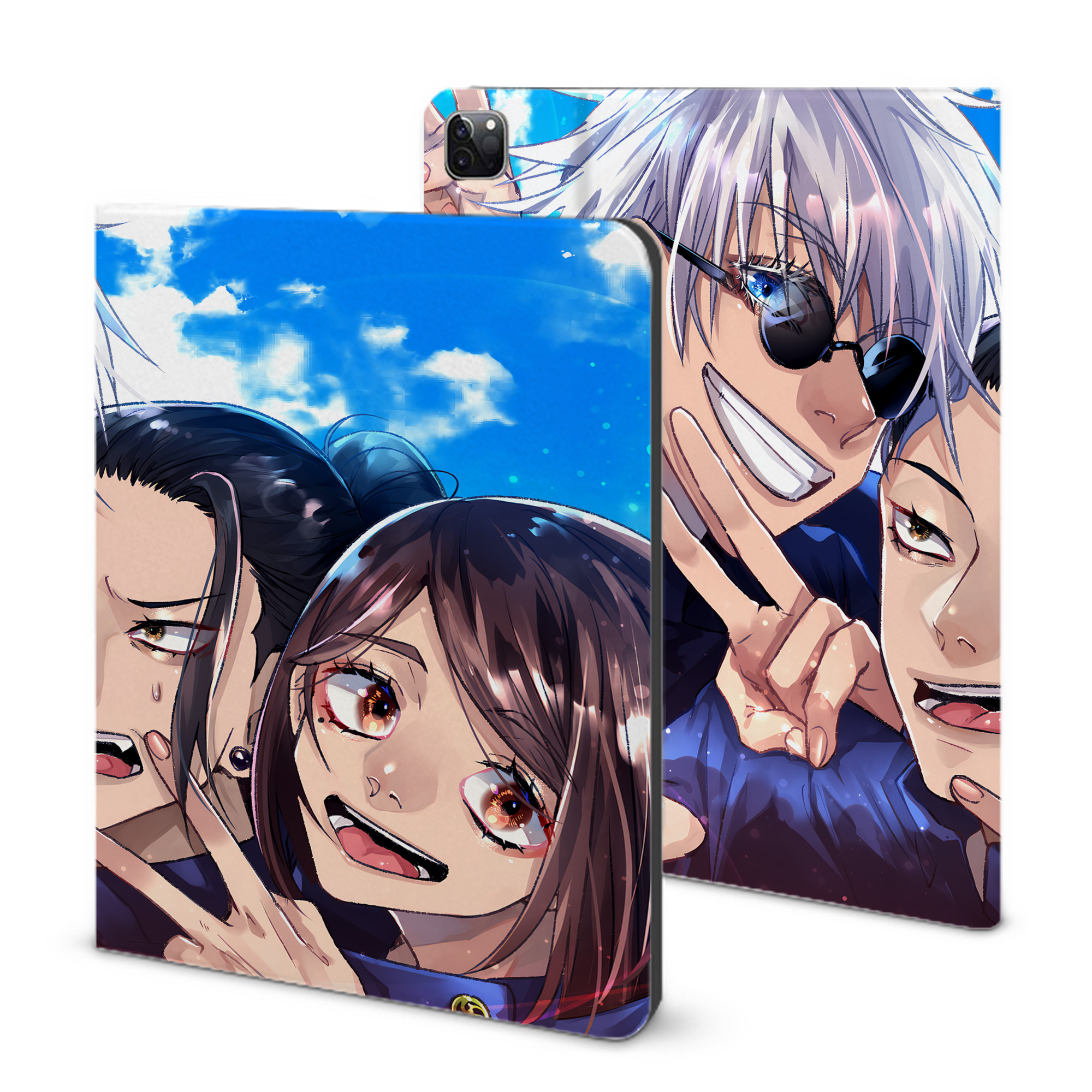 （画像用） 呪術廻戦 Jujutsu Kaisen IPad ケース ブック型 PUレザー TPU 耐衝撃 軽量 薄型 ペン収納なし 全面保護 IPad 各モデル対応